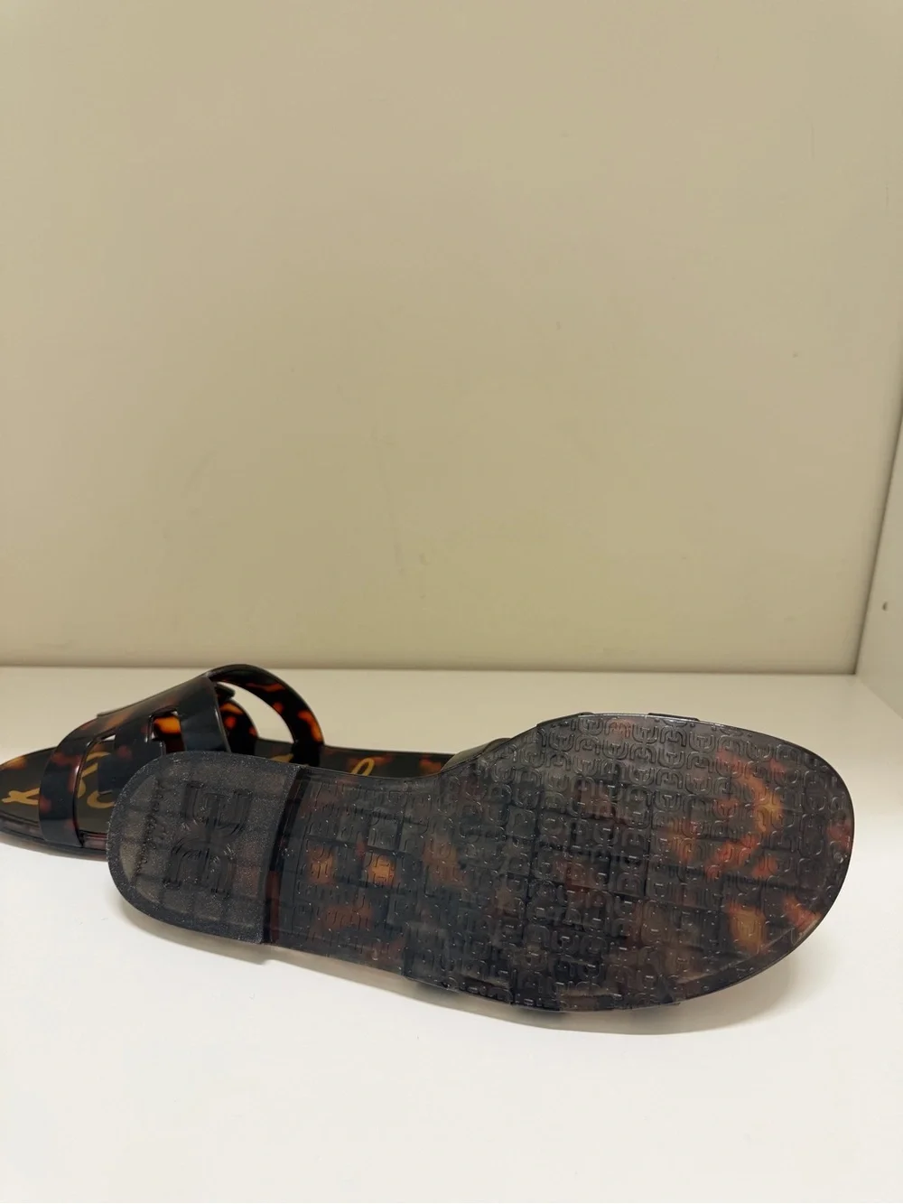Sam Edelman Bay Tortoise Jelly Slide Sandal preppy beach vacation Size 8